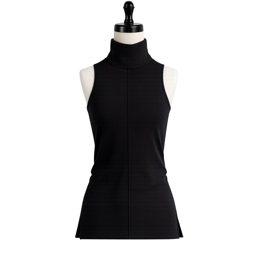 OGL Black Ribbed Sleeveless Mock Neck Tank Top - NWT - Size S